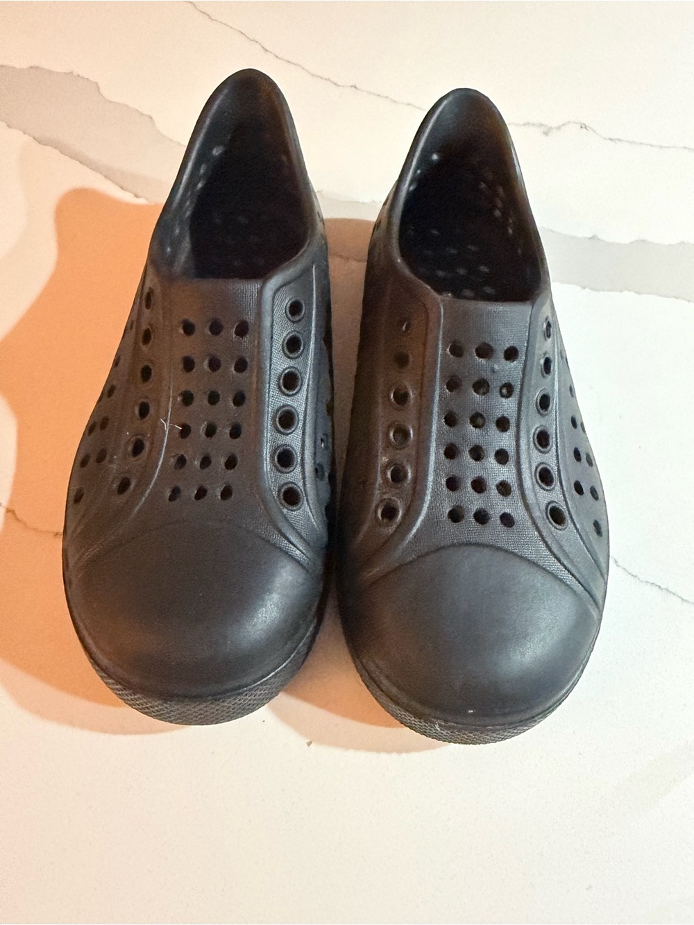 Wonder Nation Black Perforated Slip-On Water Proof Shoes Size 9–10